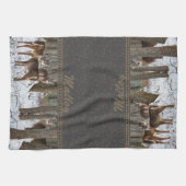 Linge De Cuisine Cerfs et Pinecones d'hiver (Horizontal)