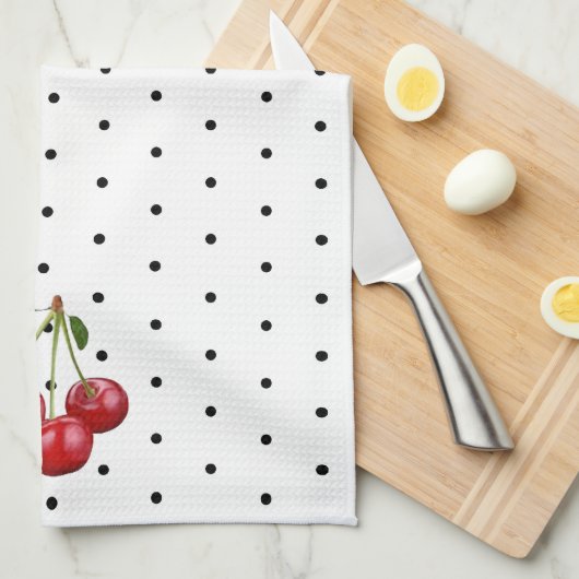 Linge De Cuisine Cerises (Quart Plié)