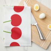 Linge De Cuisine Cerises rouges (Quart Plié)