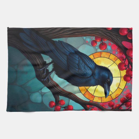 Linge De Cuisine Cerisier en verre tendu Ravens-Crows (Horizontal)