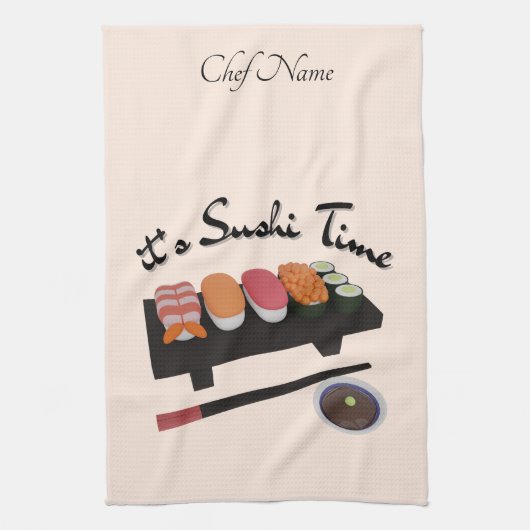 Linge De Cuisine C'est l'heure des sushis, sushis (Vertical)