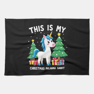 Linge De Cuisine C'est ma chemise de pyjama de Noël Licorne Xmas PJ