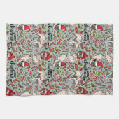 Linge De Cuisine C'est un joyeux motif de Noël de carlin (Horizontal)