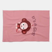 Linge De Cuisine C'est une fille ! Singe mignon (Horizontal)