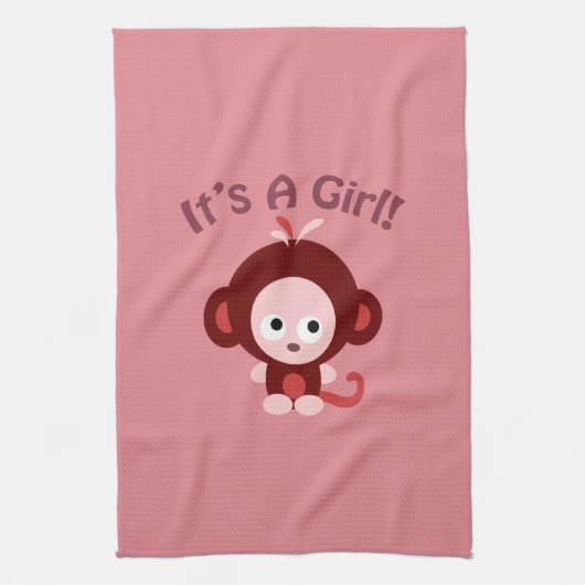 Linge De Cuisine C'est une fille ! Singe mignon (Vertical)
