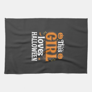 Linge De Cuisine Cette fille adore la typographie Halloween SVG Des
