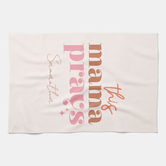 Linge De Cuisine Cette Mama prie - Rustic Boho Design (Horizontal)