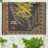 Linge De Cuisine Chaîne Étiquette de haricot Vegetable Pays (Plié)