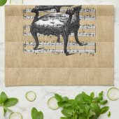 Linge De Cuisine Chaire française sur Burlap (Plié)