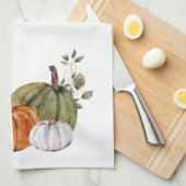 Linge De Cuisine Chalet d'automne Orange Green Citrouilles (Quart Plié)