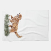 Linge De Cuisine Chalet d'automne Thanksgiving Grass Running Dog (Horizontal)