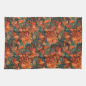 Linge De Cuisine Chaleureux Feuilles rustiques d'aquarelle - Boho e (Horizontal)