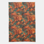 Linge De Cuisine Chaleureux Feuilles rustiques d'aquarelle - Boho e (Vertical)
