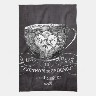 Linge De Cuisine Chalkboard Alice à Wonderland tea party teacup