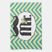 Linge De Cuisine Chalkboard Mr Jaune et Green Zigzag Chevron (Vertical)