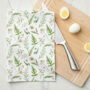 Linge De Cuisine Chamomile Fleur Botanique Rustique Motif