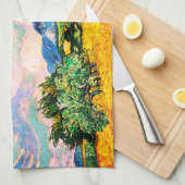 Linge De Cuisine Champ de blé Vincent Van Gogh avec Cyprès (Quart Plié)