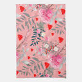 Linge De Cuisine Champ de fleurs roses (Vertical)