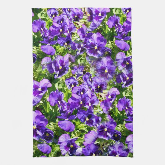 Linge De Cuisine Champ de Purple Pansy (Vertical)
