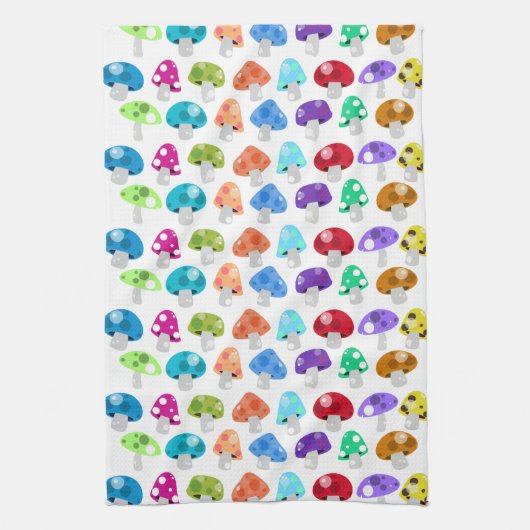 Linge De Cuisine Champignons colorés en caricature (Vertical)