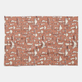 Linge De Cuisine Champignons Imprimer sur Terracotta Brown (Horizontal)