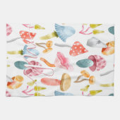 Linge De Cuisine Champignons Pastel Aquarelle (Horizontal)