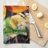 Linge De Cuisine Champignons sauvages d'orange pâle gros (Quart Plié)