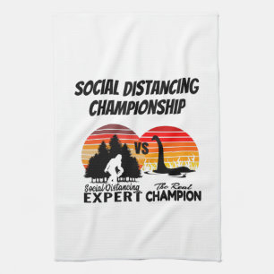Linge De Cuisine Championnat de distanciation sociale - Yeti contre
