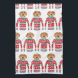 Linge De Cuisine Chandail laid drôle de Noël, verres de port de<br><div class="desc">Serviette de cuisine drôle de Noël de vacances d'hiver comportant un chien utilisant des verres rouges et un chandail "laid" de Nordic de Noël. En fait, nous pensons qu'il est plutôt mignon ! Fait Noël ou un cadeau d'anniversaire parfait d'hiver pour des amoureux de les chiens. En outre grand l'échange...</div>