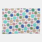 Linge De Cuisine Chanter Bird et Mandala Cute Folk Art Motif (Horizontal)