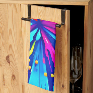 Linge De Cuisine Chaos coloré : Peinture Splatter Art Abstrait