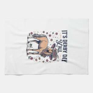 Linge De Cuisine Chapeau Floral de Cheval de Derby Day Y’all
