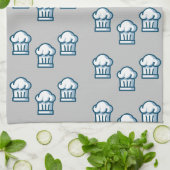 Linge De Cuisine Chapeaux blancs sur gris (Plié)