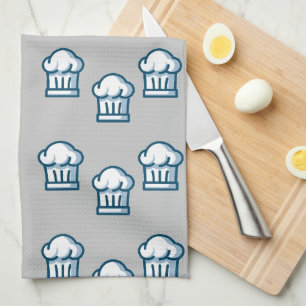 Linge De Cuisine Chapeaux blancs sur gris