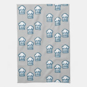 Linge De Cuisine Chapeaux blancs sur gris (Vertical)