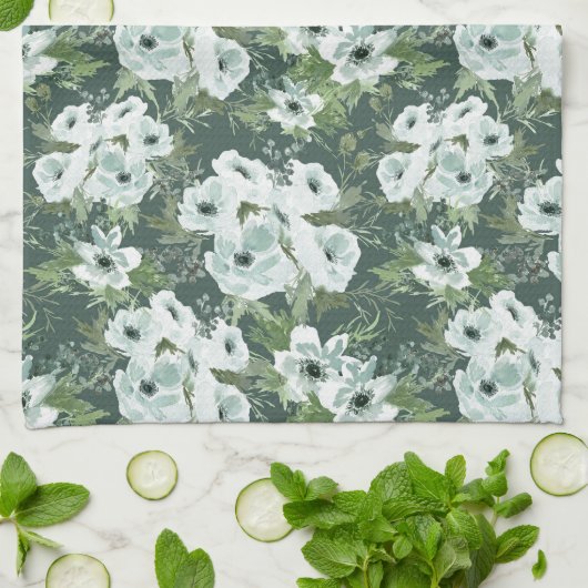 Linge De Cuisine Charcoal Anemones (Plié)