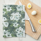 Linge De Cuisine Charcoal Anemones (Quart Plié)