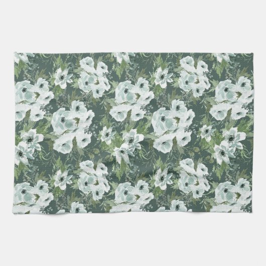 Linge De Cuisine Charcoal Anemones (Horizontal)