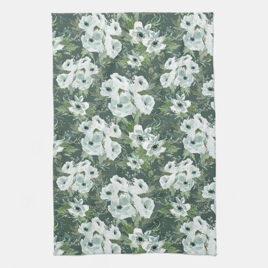 Linge De Cuisine Charcoal Anemones (Vertical)