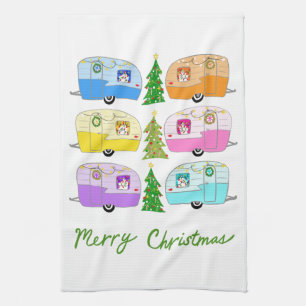 Linge De Cuisine Charmant Camper de Noël Remorque Vintage RV Xmas