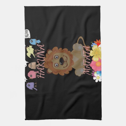 Linge De Cuisine Charmant "Flora and Fauna Hakuna Matata" Lion bébé (Vertical)