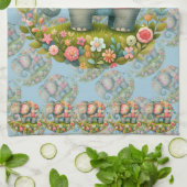 Linge De Cuisine Charme de Prairie Florale à l'Éléphant Patchwork (Plié)