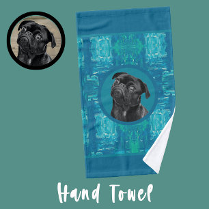 Linge De Cuisine Charme de visage de Pug noir mignon Amour de chi