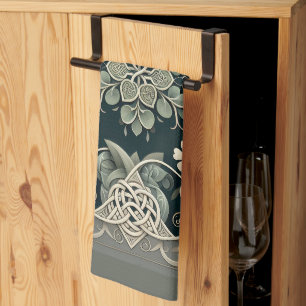 Linge De Cuisine Charme floral du trèfle celtique