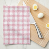 Linge De Cuisine Charme Gingham Rose et Blanc Velouté (Quart Plié)
