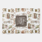 Linge De Cuisine Charming Winter Scène avec les oiseaux et les cade (Horizontal)