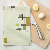 Linge De Cuisine Chartreuse géométrique moderne du milieu du siècle (Quart Plié)