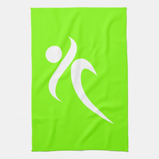 Linge De Cuisine Chartreuse, Neon Green Running (Vertical)