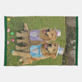 Linge De Cuisine Chasse à oeuf de pâques de golden retriever (Horizontal)