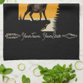 Linge De Cuisine Chasse AJOUTER LE NOM À L'Extérieur Deer Elk Wilde (Plié)